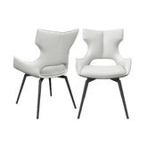 Westin White Leather Swivel Dining Chairs Set of 4 - Pendle Village Furniture