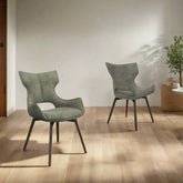 Westin Green Fabric Swivel Dining Chair - Set of 4 - Pendle Village Furniture