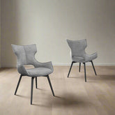 Westin Grey Fabric Swivel Dining Chair - Set of 4 - Pendle Village Furniture