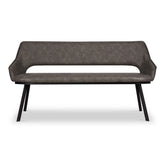 Harley Distressed Grey Leather Dining Bench - Pendle Village Furniture