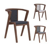 Prime Smoked Oak Wood and Fabric Dining Chairs – Set of 4 - Pendle Village Furniture