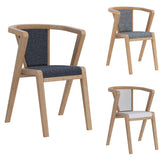 Prime White Oak Wood and Fabric Dining Chairs – Set of 4 - Pendle Village Furniture
