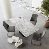 Blakely Grey Ceramic Dining Table and 6 Chairs Set - Pendle Village Furniture