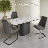 Blakely Grey Ceramic Dining Table and 6 Chairs Set - Pendle Village Furniture