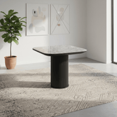 Blakely High Gloss Light Grey Marble Effect Ceramic Side Table