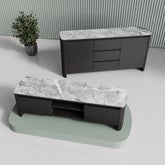 Blakely Large TV - Unit with Light Grey Ceramic Top - Pendle Village Furniture