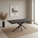 Raffello Dark Grey Sintered Stone Ceramic Extending Dining Table