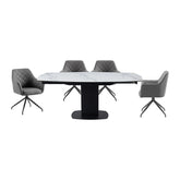Ramada Swivel Extension Dining Table with 4 Russo Swivel Dining Chairs - Pendle Village Furniture