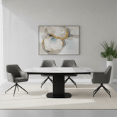 Ramada Swivel Extension Dining Table with 4 Russo Swivel Dining Chairs
