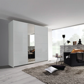 Rauch Silk Grey Perth Sliding Door Wardrobe With Mirror - Pendle Village Furniture