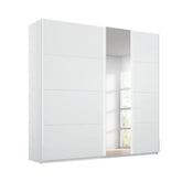 Rauch Perth White Glass Sliding Door Wardrobe - Pendle Village Furniture