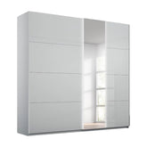 Rauch Silk Grey Perth Sliding Door Wardrobe With Mirror - Pendle Village Furniture