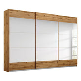 Mali Artisan Oak 3 Sliding door Wardrobe with Mirror - Pendle Village Furniture