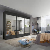 Mali 3 Sliding door Wardrobe with Mirror - White - Pendle Village Furniture
