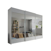Mali 3 Sliding door Wardrobe with Mirror - White - Pendle Village Furniture