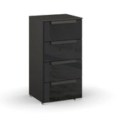 Rauch Perth 4 Drawer Basalt Glass Narrow Chest - Pendle Village Furniture