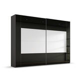 Rauch Basalt Glass Rio 226cm 2 Door Sliding Wardrobe - Pendle Village Furniture