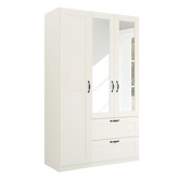 Rauch Cottage 136cm White 3 Door Wardrobe with Drawers - Pendle Village Furniture