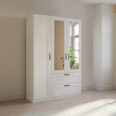 Rauch Cottage 136cm White 3 Door Wardrobe with Drawers - Pendle Village Furniture