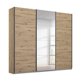 Rauch Forms Artisan Oak & Mirror 3 Door Sliding Wardrobe - Free Assembly - Pendle Village Furniture