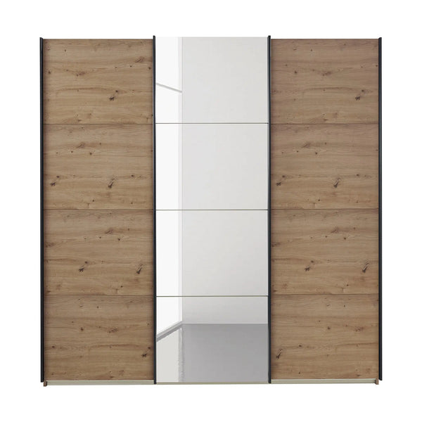 Get Rauch Forms Artisan Oak & Mirror 3 Door Sliding Wardrobe Pendle