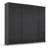 Rauch Forms Black Sliding Door Wardrobe with Shelves - Free Assembly - Pendle Village Furniture