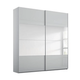Rauch Forms Silk Grey Glass 2 Door Sliding Wardrobe with Mirror - Free Assembly - Pendle Village Furniture