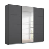 Rauch Forms Metallic Grey & Mirror 3 Door Sliding Wardrobe - Free Assembly - Pendle Village Furniture