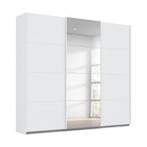 Rauch Forms White Decor 3 Door Sliding Wardrobe with Mirror - Pendle Village Furniture