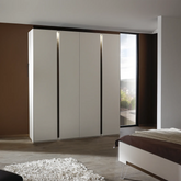 Larisa Champagne & Atlantic Oak Hinged 4 Door Wardrobe - Pendle Village Furniture