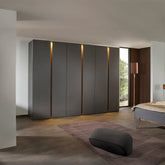 Larisa 301cm Graphite & Atlantic Oak Hinged 6 Door Wardrobe - Pendle Village Furniture