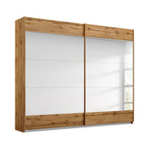 Mali Artisan Oak and Mirror Sliding Door Wardrobe - Pendle Village Furniture