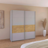 Rauch Marburg Silk Grey 2 Door Sliding Wardrobe - Pendle Village Furniture