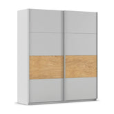 Rauch Marburg Silk Grey 2 Door Sliding Wardrobe - Pendle Village Furniture