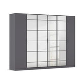 Ashworth Metallic Grey 6 Door Hinged Wardrobe - W271cm - Pendle Village Furniture