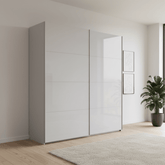 Rauch Forms Silk Grey Glass 2 Door Slider Wardrobe - Free Assembly