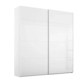 Rauch Forms White Glass 2 Door Slider Wardrobe - Free Assembly - Pendle Village Furniture