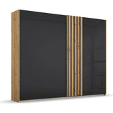 Rauch Mosbach Basalt Glass Sliding Door Wardrobe - W226cm - Pendle Village Furniture