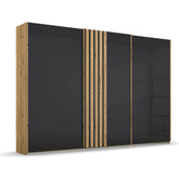 Rauch Mosbach Basalt Glass Large 3 Door Sliding Wardrobe - 271 - Pendle Village Furniture