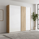 Rauch Mosbach White Glass Sliding Door Wardrobe - W181cm