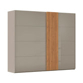 Rauch Tegra Fusion Fango Glass and Wild Oak Sliding Door Wardrobe - Pendle Village Furniture