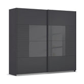 Novaro Graphite & Basalt Glass Sliding Door Wardrobe - Pendle Village Furniture