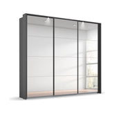 Rauch Prism Graphite 3 Door Full Mirror Sliding Wardrobe - 203cm - Pendle Village Furniture