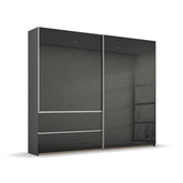 Elara Sliding Door Wardrobe with Drawers - Silver Handles - Pendle Village Furniture