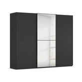Supreme Duo Black Glass & Mirror 3 Door Sliding Door Wardrobe