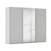 Supreme Duo Silk Grey 3 Door Sliding Wardrobe with Mirror
