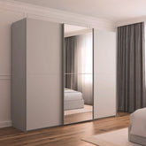 Supreme Duo Silk Grey 3 Door Sliding Wardrobe with Mirror
