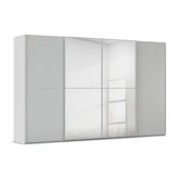 Supreme Duo Silk Grey 4 Door Sliding Wardrobe with Mirror