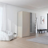 Supreme Duo Champagne Glass Sliding Door Wardrobe with Mirror