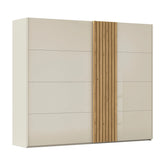 Rauch Tegra Fusion Champagne Glass and Wild Oak Sliding Door Wardrobe - Pendle Village Furniture